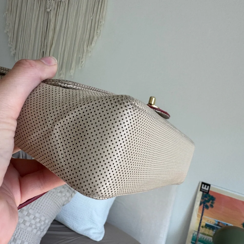 CHANEL Vintage Top Handle Shoulder Bag – Perforated Leather, Authentic - Picture 9 of 12